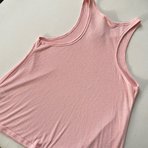 Free People Long Beach Ribbed Tank Pink Women’s Size Small Made in USA - Picture 6 of 7